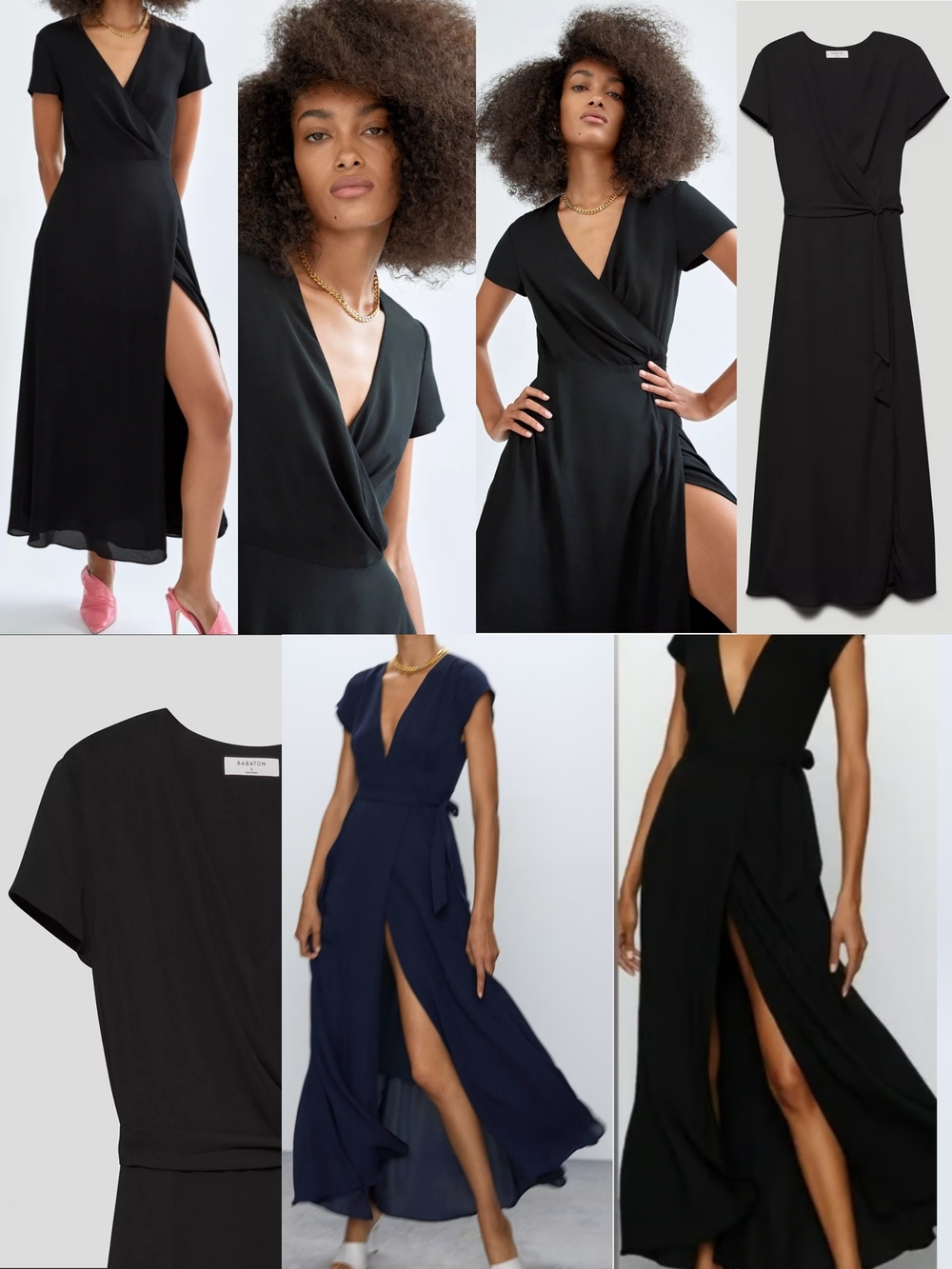 Aritzia Babaton Lexia Short Sleeve Chiffon Wrap Maxi Dress - Picture 12 of 16